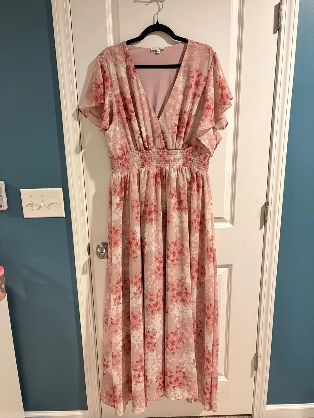 Baltic Born Lynlee Metallic Maxi Dress | Pink Multi Floral | 2XL | EUC - Picture 3 of 6